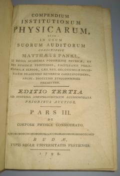 Compendium Institutionum Physicarum Fizička učenja 1798