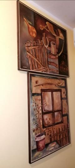 Diptih dve velike slike ulje na platnu Petar Anđelković
