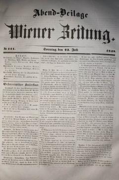 Wiener Zeitung 1848 god.